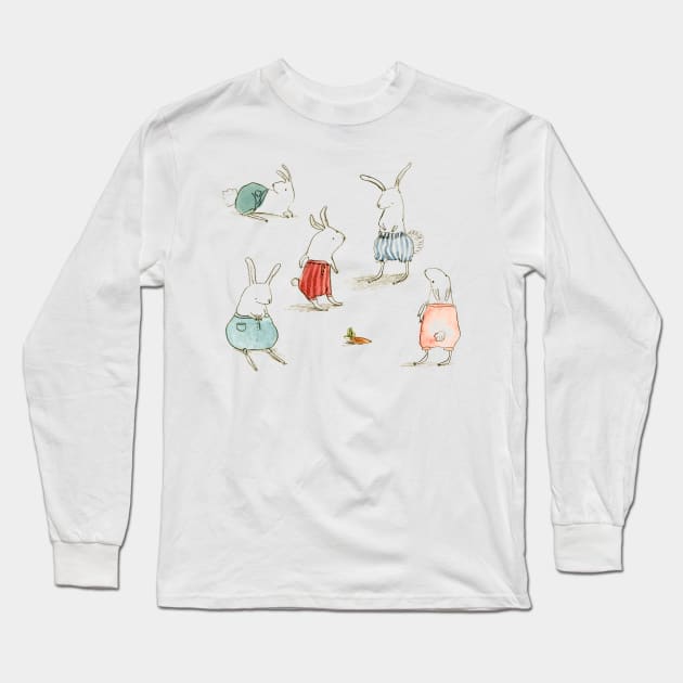 If Rabbits Wore Pants Long Sleeve T-Shirt by Sophie Corrigan